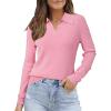 imageArachampampCloz Womens Wool Blend Polo Pullover Spring Sweaters Business Casual Outfits 2026Pink