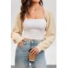 image:imageArachampampCloz Womens Wool Blend Bolero Shrug Spring Fashion Cropped Cardigans 2026Apricot