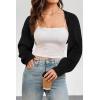 image:imageArachampampCloz Womens Wool Blend Bolero Shrug Spring Fashion Cropped Cardigans 2026Black
