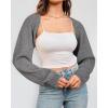 image:imageArachampampCloz Womens Wool Blend Bolero Shrug Spring Fashion Cropped Cardigans 2026Grey