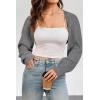 image:imageArachampampCloz Womens Wool Blend Bolero Shrug Spring Fashion Cropped Cardigans 2026Grey
