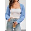 image:imageArachampampCloz Womens Wool Blend Bolero Shrug Spring Fashion Cropped Cardigans 2026Light Blue