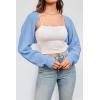 image:imageArachampampCloz Womens Wool Blend Bolero Shrug Spring Fashion Cropped Cardigans 2026Light Blue