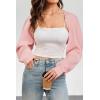 image:imageArachampampCloz Womens Wool Blend Bolero Shrug Spring Fashion Cropped Cardigans 2026Pink