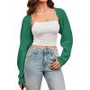 image:imageArachampampCloz Womens Wool Blend Bolero Shrug Spring Fashion Cropped Cardigans 2026Dark Green