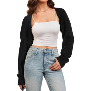 image:imageArachampampCloz Womens Wool Blend Bolero Shrug Spring Fashion Cropped Cardigans 2026Black