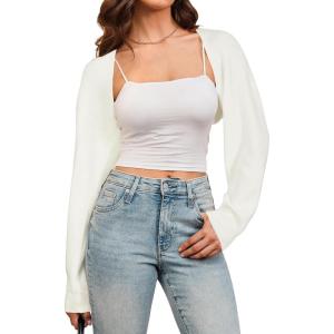 image:imageArachampampCloz Womens Wool Blend Bolero Shrug Spring Fashion Cropped Cardigans 2026White