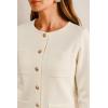 image:imageArachampCloz Womens Wool Blend Sweater Blazers Business Casual Jacket with Pockets 2026White