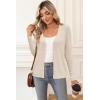 image:imageArachampCloz Womens Wool Blended Ribbed Cardigan Lightweight Long Sleeve Sweater 2025 Spring Fashion Button Down Knit TopApricot