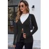 image:imageArachampCloz Womens Wool Blended Ribbed Cardigan Lightweight Long Sleeve Sweater 2025 Spring Fashion Button Down Knit TopBlack