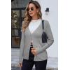 image:imageArachampCloz Womens Wool Blended Ribbed Cardigan Lightweight Long Sleeve Sweater 2025 Spring Fashion Button Down Knit TopGray