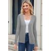 image:imageArachampCloz Womens Wool Blended Ribbed Cardigan Lightweight Long Sleeve Sweater 2025 Spring Fashion Button Down Knit TopGray
