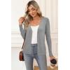 image:imageArachampCloz Womens Wool Blended Ribbed Cardigan Lightweight Long Sleeve Sweater 2025 Spring Fashion Button Down Knit TopGray