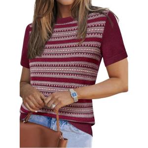 image:imageArachampCloz Womens Wool Blend Business Casual Essential Fall Layering Pullover SweatersWine5192