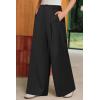 image:imageArachampCloz Womens Linen Blend Wide Leg AllSeason Business Casual Outfits Dress PantsBlack