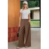 image:imageArachampCloz Womens Linen Blend Wide Leg AllSeason Business Casual Outfits Dress PantsCoffee