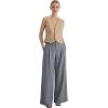 image:imageArachampCloz Womens Linen Blend Wide Leg AllSeason Business Casual Outfits Dress PantsGrey