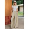 image:imageArachampCloz Womens Linen Blend Wide Leg AllSeason Business Casual Outfits Dress PantsKhaki