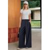 image:imageArachampCloz Womens Linen Blend Wide Leg AllSeason Business Casual Outfits Dress PantsNavy