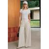 image:imageArachampCloz Womens Linen Blend Wide Leg AllSeason Business Casual Outfits Dress PantsWhite