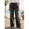 image:imageArachampCloz Womens Lyocell Cotton Denim Adjustable Waist Stretchy Spring Wide Leg JeansBlack