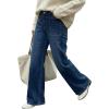 image:imageArachampCloz Womens Lyocell Cotton Denim Adjustable Waist Stretchy Spring Wide Leg JeansBlue