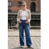 image:imageArachampCloz Womens Lyocell Cotton Denim Adjustable Waist Stretchy Spring Wide Leg JeansBlue