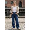 image:imageArachampCloz Womens Lyocell Cotton Denim Adjustable Waist Stretchy Spring Wide Leg JeansDark Blue