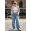 image:imageArachampCloz Womens Lyocell Cotton Denim Adjustable Waist Stretchy Spring Wide Leg JeansLight Blue