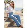 image:imageArachampCloz Womens Lyocell Cotton Denim Adjustable Waist Stretchy Spring Wide Leg JeansLight Blue