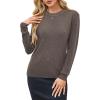 image:imageArachampCloz Womens Wool Blend Classic Crew Neck Casual Fall SweatersAcoffee
