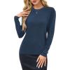 image:imageArachampCloz Womens Wool Blend Classic Crew Neck Casual Fall SweatersAdark Blue