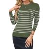 image:imageArachampCloz Womens Wool Blend Classic Crew Neck Casual Fall SweatersArmy Greenwhite