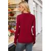image:imageArachampCloz Womens Wool Blend Classic Crew Neck Casual Fall SweatersBurgundy White Heart