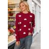 image:imageArachampCloz Womens Wool Blend Classic Crew Neck Casual Fall SweatersBurgundy White Heart