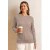 image:imageArachampCloz Womens Wool Blend Classic Crew Neck Casual Fall SweatersCableapricot