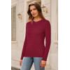image:imageArachampCloz Womens Wool Blend Classic Crew Neck Casual Fall SweatersCableburgundy