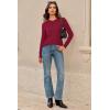 image:imageArachampCloz Womens Wool Blend Classic Crew Neck Casual Fall SweatersCableburgundy