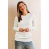 image:imageArachampCloz Womens Wool Blend Classic Crew Neck Casual Fall SweatersCablewhite