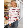 image:imageArachampCloz Womens Wool Blend Classic Crew Neck Casual Fall SweatersOffwhite Red Heart