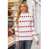image:imageArachampCloz Womens Wool Blend Classic Crew Neck Casual Fall SweatersOffwhite Red Heart