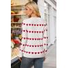 image:imageArachampCloz Womens Wool Blend Classic Crew Neck Casual Fall SweatersOffwhite Red Heart