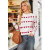 image:imageArachampCloz Womens Wool Blend Classic Crew Neck Casual Fall SweatersOffwhite Red Heart