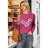 image:imageArachampCloz Womens Wool Blend Classic Crew Neck Casual Fall SweatersRose Leopard Heart