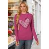 image:imageArachampCloz Womens Wool Blend Classic Crew Neck Casual Fall SweatersRose Leopard Heart