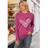 image:imageArachampCloz Womens Wool Blend Classic Crew Neck Casual Fall SweatersRose Leopard Heart