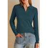 image:imageArachampCloz Womens Wool Blend Collared Polo Pullover Spring Sweaters Business Casual Outfits 2026Bluish Green