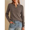 image:imageArachampCloz Womens Wool Blend Collared Polo Pullover Spring Sweaters Business Casual Outfits 2026Coffee