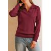 image:imageArachampCloz Womens Wool Blend Collared Polo Pullover Spring Sweaters Business Casual Outfits 2026Dark Red