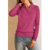 image:imageArachampCloz Womens Wool Blend Collared Polo Pullover Spring Sweaters Business Casual Outfits 2026Rose Red